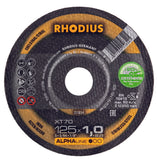 Rhodius® Trennscheiben XT70 Speziell für Edelstahl, Stahl und Stahlguss 125x1x22.23mm, 1 VPE = 100 Stk.