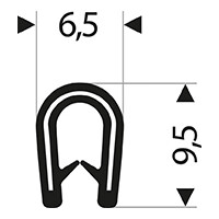 Kantenschutz, 1,0-2,0mm schwarz 10m 2