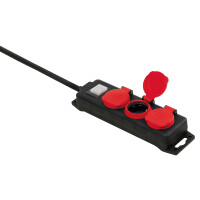 Mehrfachsteckdose, 3-fach mit Sicherheitsklappdeckel, 1,5m K