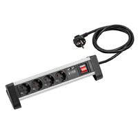 Alu-Mehrfachsteckdose, 4-fach mit Schalt gallery