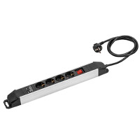 Alu-Mehrfachsteckdose, 6-fach mit Schalt gallery