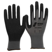 NITRAS, 3520 // NYLOTEX Nylonhandschuhe, grau/schwarz, EN...