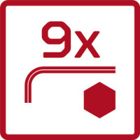 Winkelschraubendr.Satz 6kt 1.5-10mm 9tlg mit 4