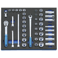 Steckschlüssel-Sortiment 3/8" in CT-Modul 43tlg 1