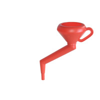 Winkeltrichter HD-PE, oval mit Sieb,rot, gallery