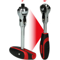 KS Tools T-Griff-Umschaltknarre, 1/4" mit Schwenkkopf 2