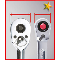 KS Tools Hebelumschaltknarre, 1/4" SlimPOWER 2