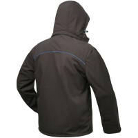 Softshell-Winterjacke, Uranos Gr. XXL, schwarz/blau gef&uuml